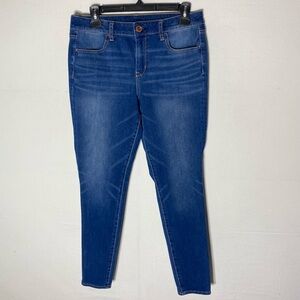 American Eagle The Dream Jean Med Wash Blue Mid Rise Skinny Jeans 10